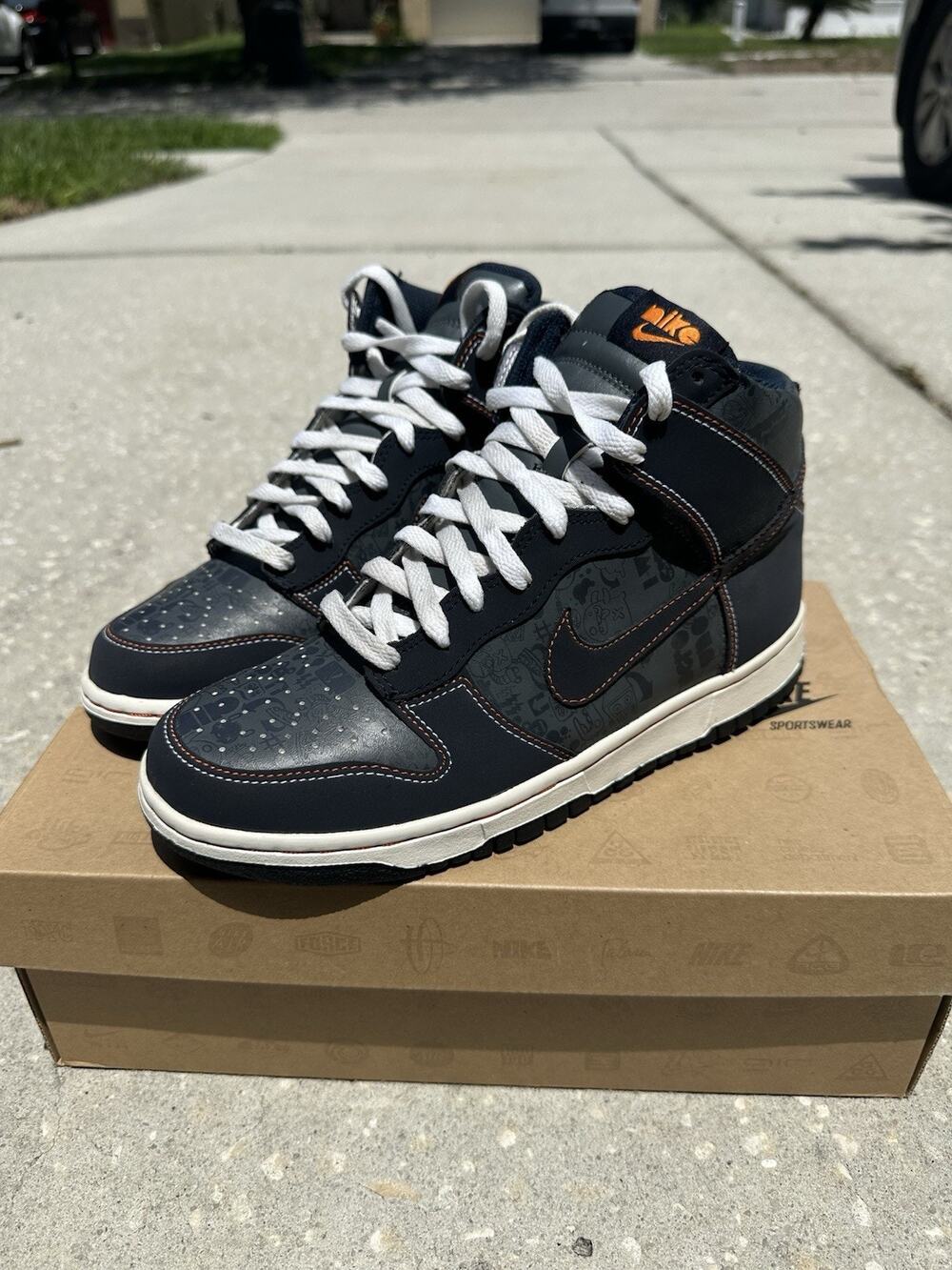 Nike Dunk High 2009 “Navy Blue/White” Gs Size 7Y 308319-042